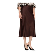 Gonna midi a vita alta con linea svasata donna bordeaux imperial - gonne
