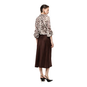Gonna midi a vita alta con linea svasata donna bordeaux imperial - gonne
