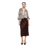 Gonna midi a vita alta con linea svasata donna bordeaux imperial - gonne