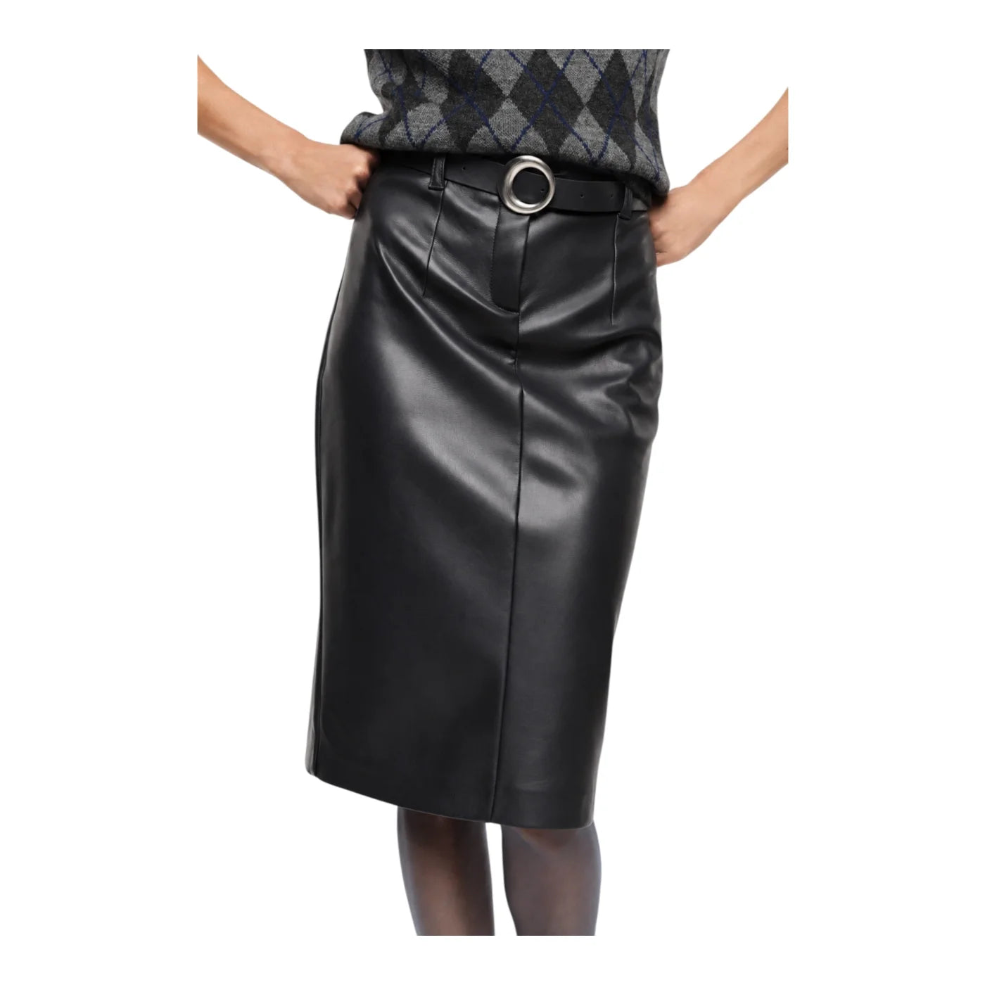 Gonna midi con cintura donna nero imperial - gonne