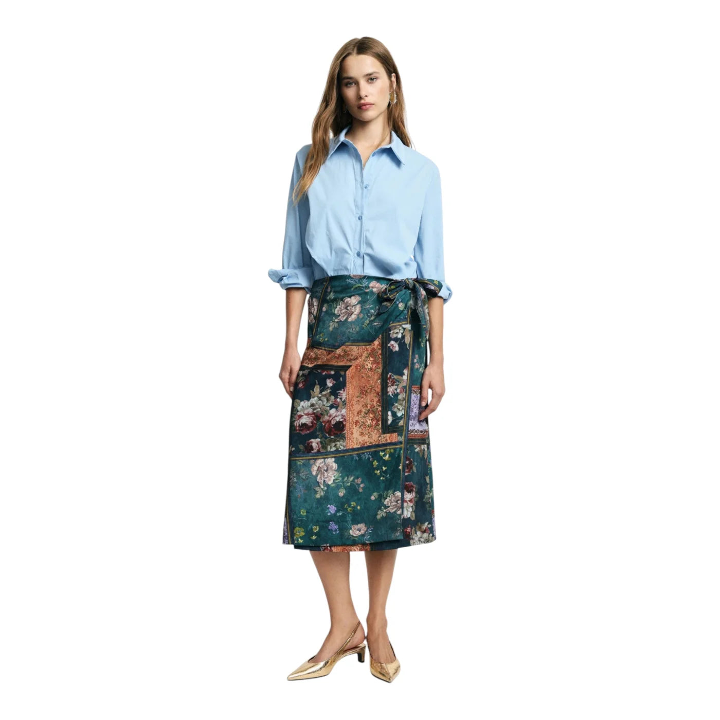 Gonna midi portafoglio fantasia donna multicolore please - gonne