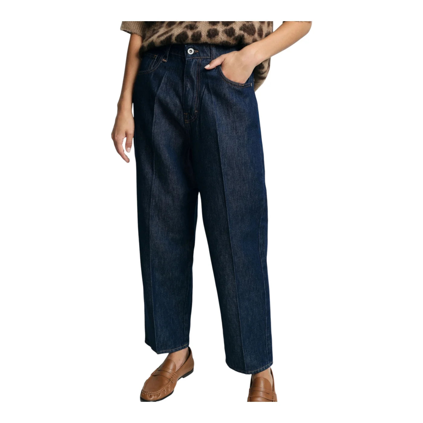 Jeans baloon fit vita alta pinces uomo blu please