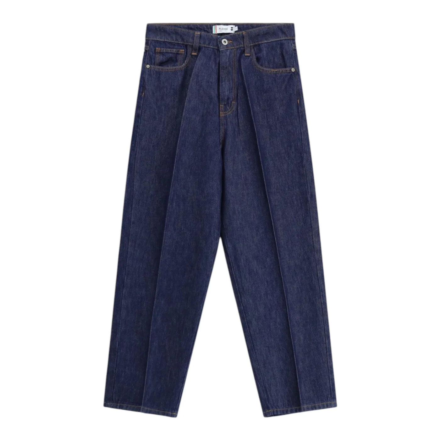 Jeans baloon fit vita alta pinces uomo blu please