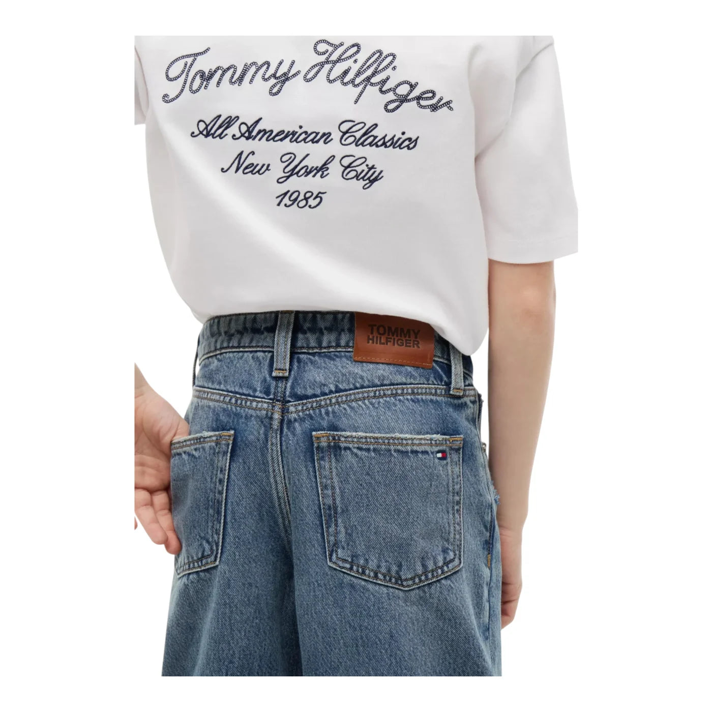 Jeans barrel fit bambino blu tommy hilfiger