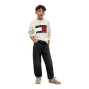 Jeans barrel fit bambino nero tommy hilfiger