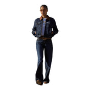 Jeans g11 wide leg a gamba larga donna blu guess