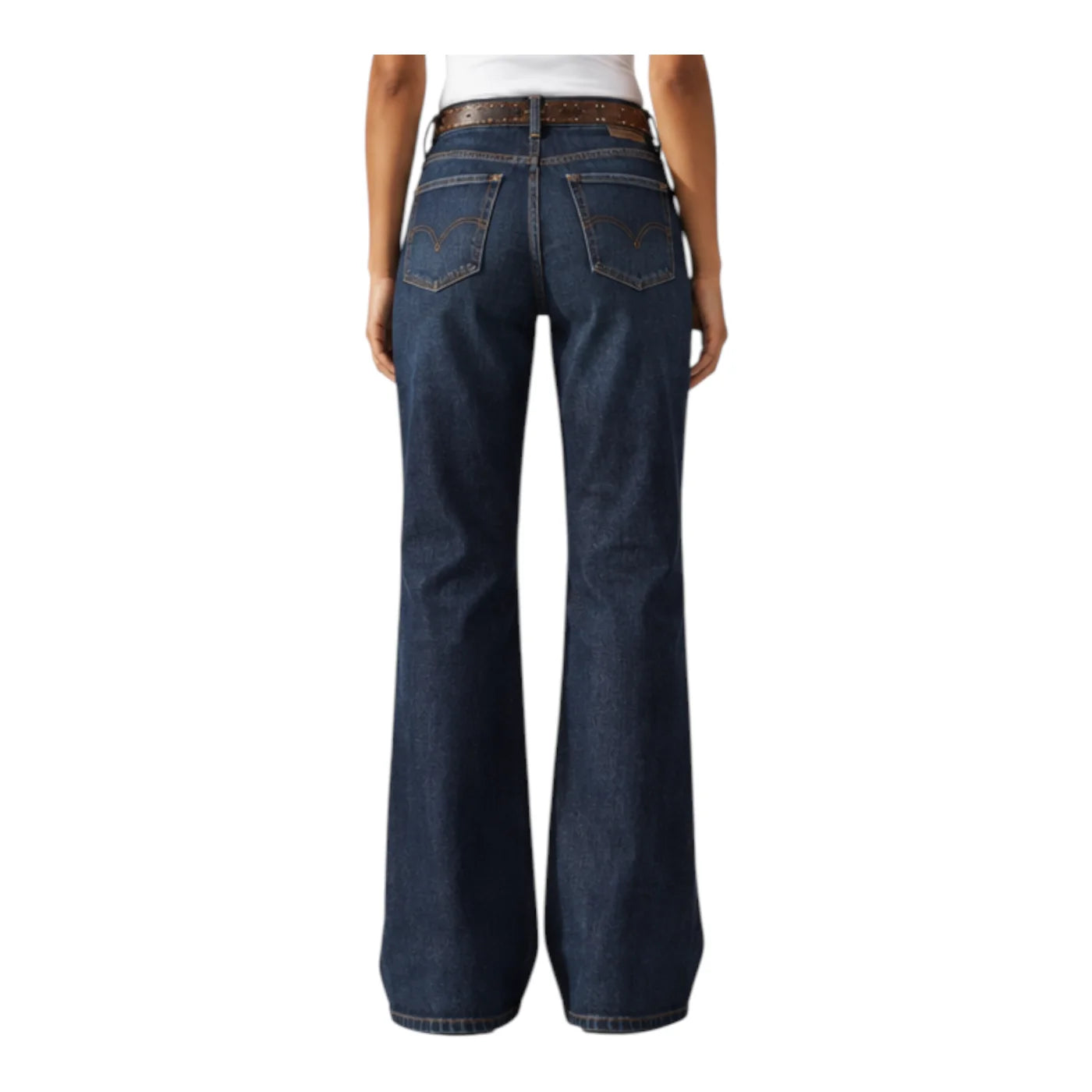 Jeans g11 wide leg a gamba larga donna blu guess