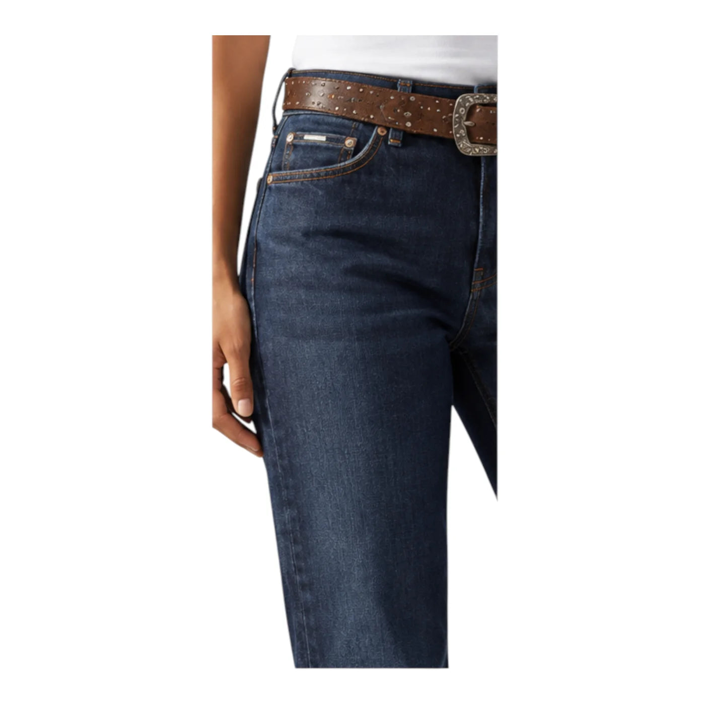 Jeans g11 wide leg a gamba larga donna blu guess