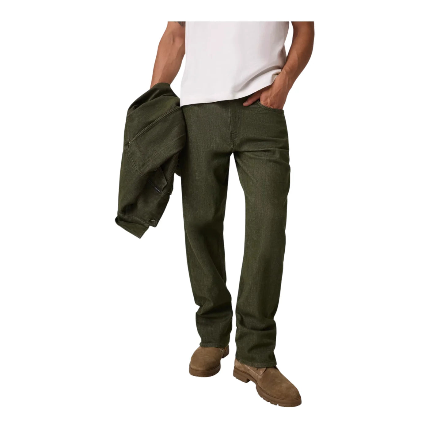 Jeans g18 relaxed uomo verde guess