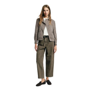 Jeans tapered cropped con piega donna verde please