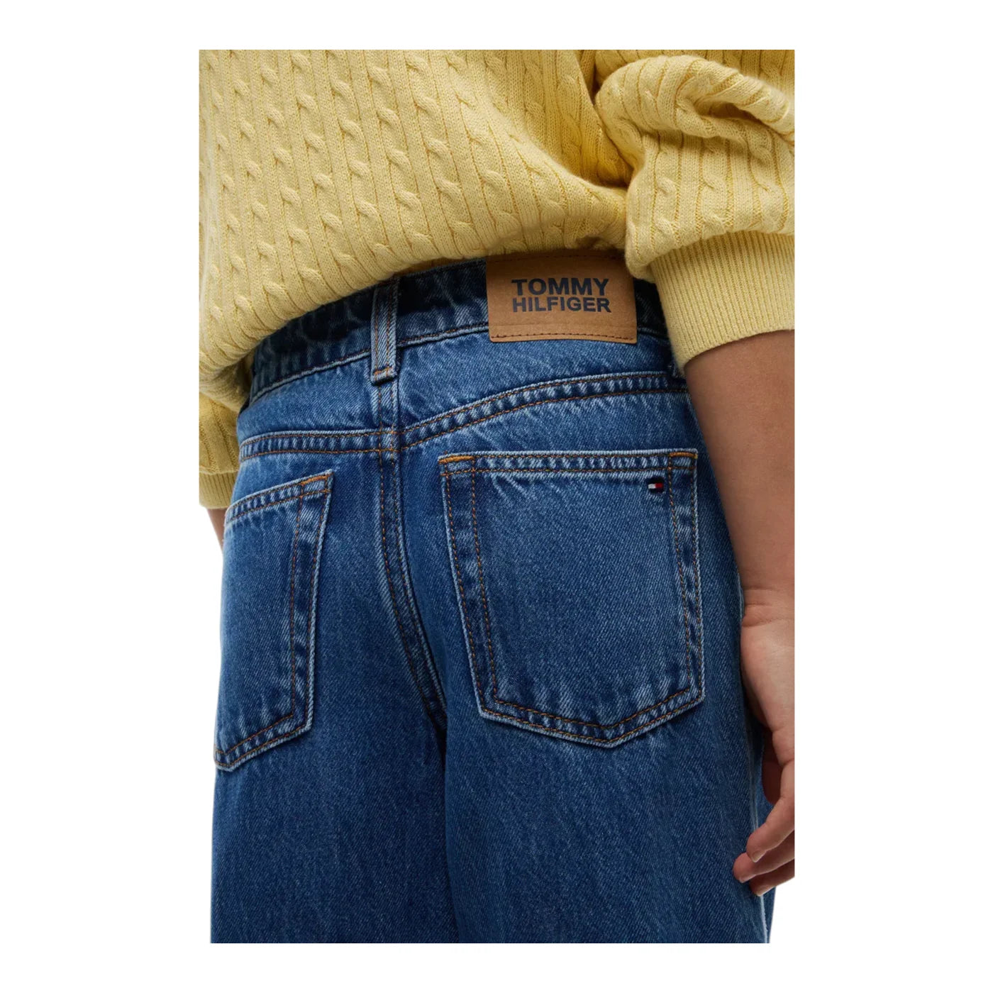 Jeans wide leg bambina blu tommy hilfiger