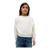 Maglione a trecce bambina avorio tommy hilfiger - maglie