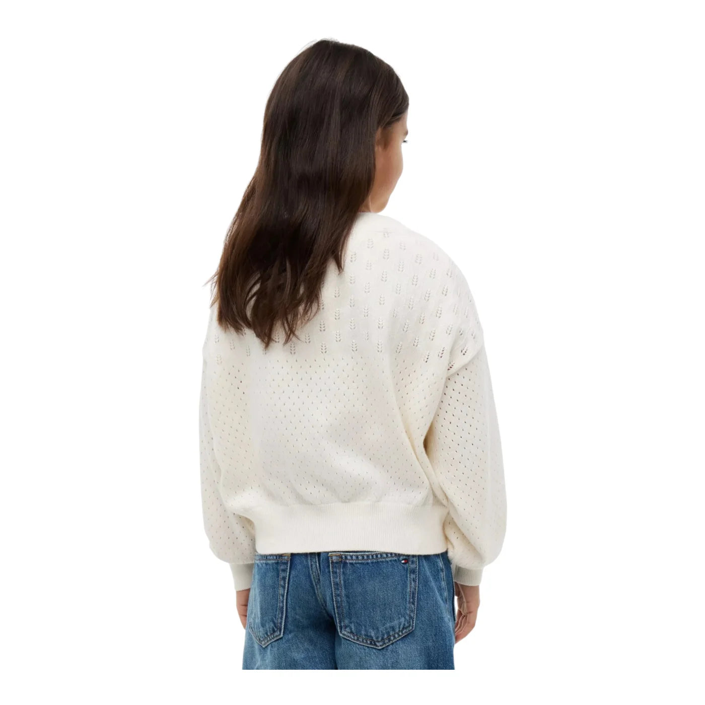 Maglione a trecce bambina avorio tommy hilfiger - maglie