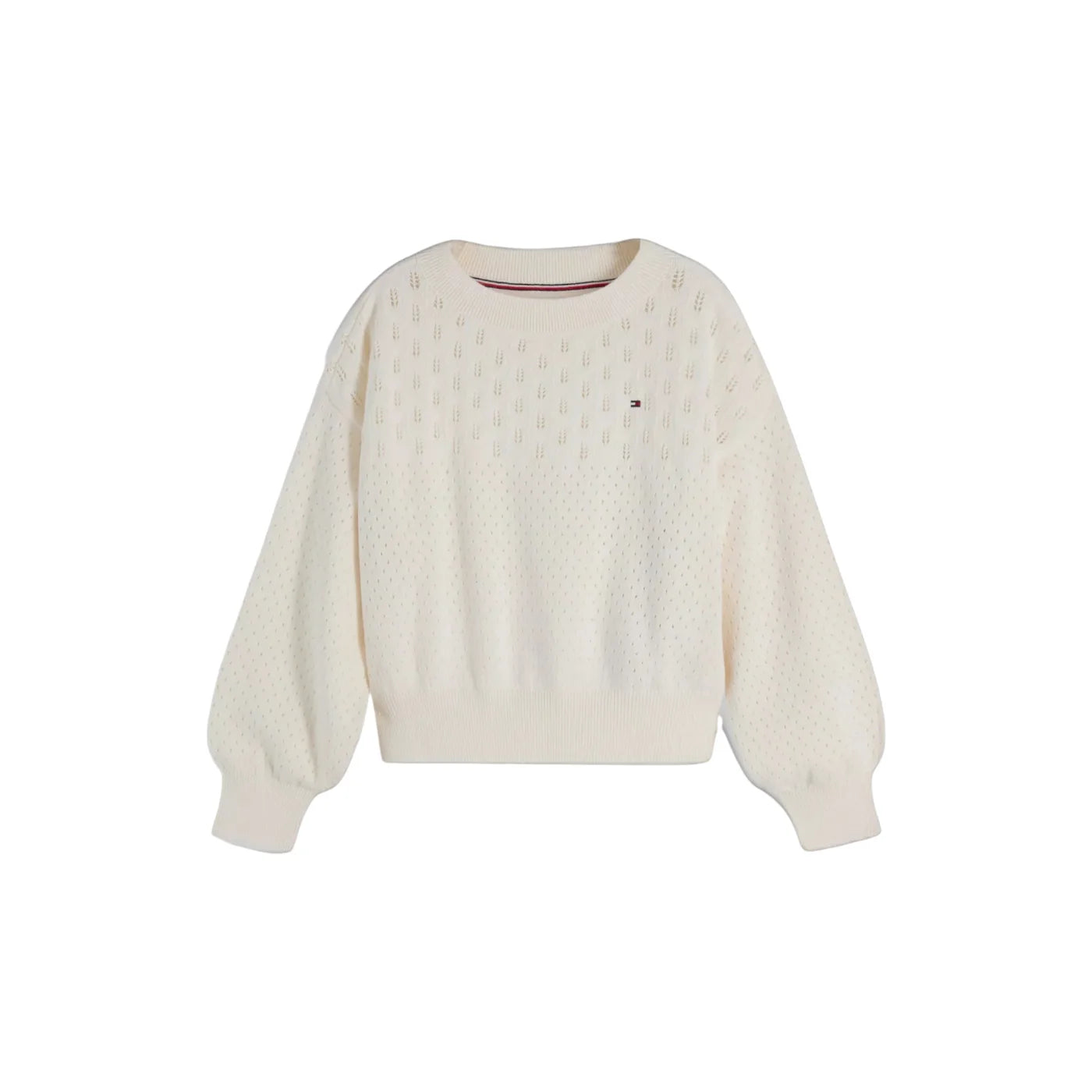 Maglione a trecce bambina avorio tommy hilfiger - maglie