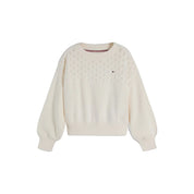 Maglione a trecce bambina avorio tommy hilfiger - maglie