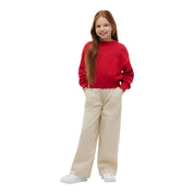 Maglione a trecce bambina rosso tommy hilfiger - maglie