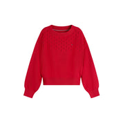 Maglione a trecce bambina rosso tommy hilfiger - maglie