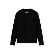 Maglione a trecce bambino nero tommy hilfiger - maglie