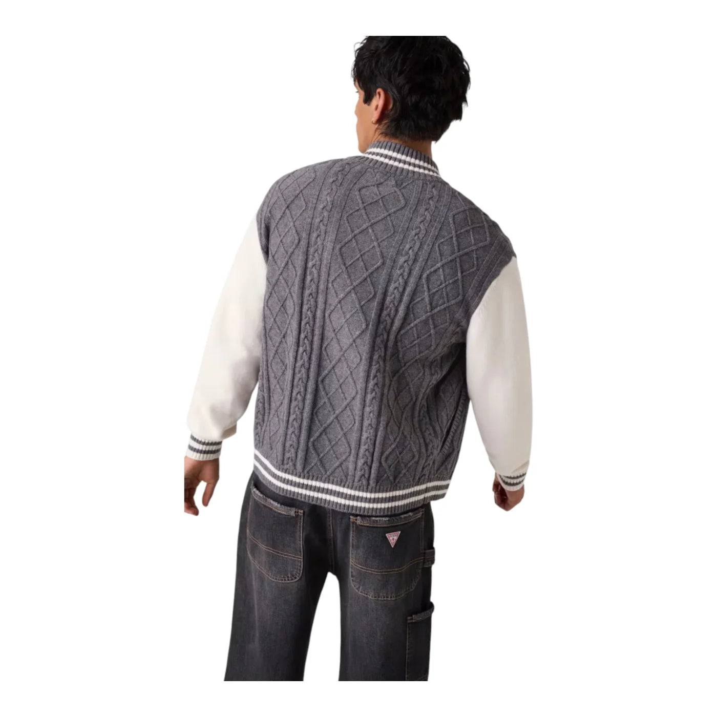 Maglione bomber uomo grigio guess - maglie