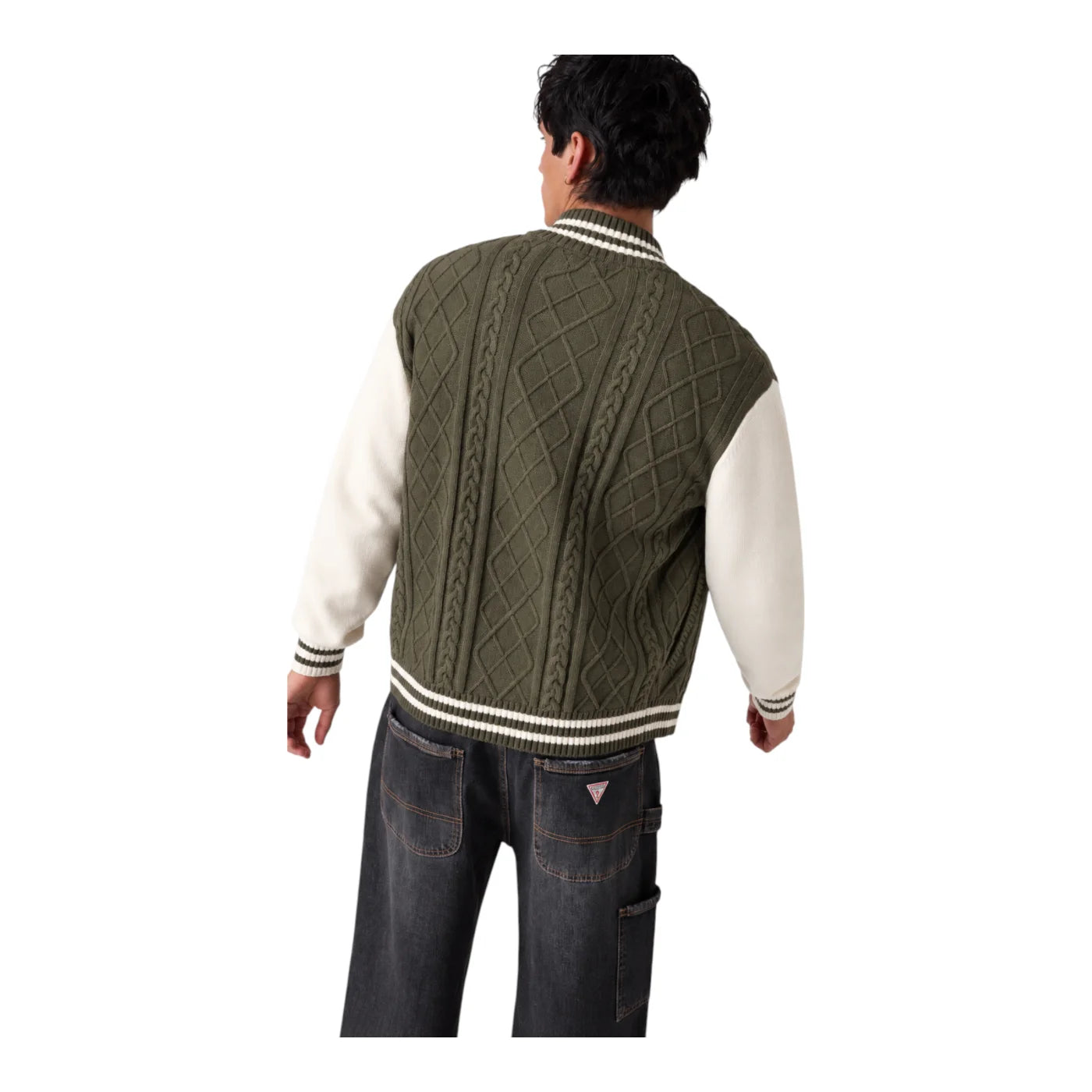 Maglione bomber uomo verde guess - maglie
