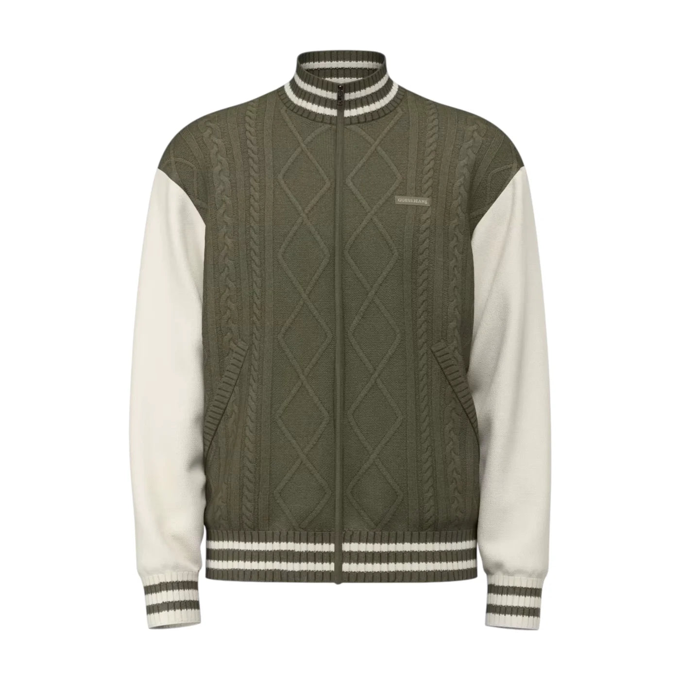 Maglione bomber uomo verde guess - maglie