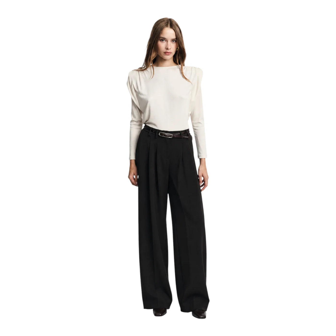 Maglione con spalle strutturate donna avorio please - maglie