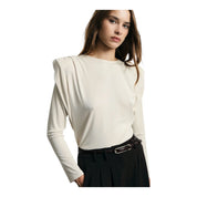 Maglione con spalle strutturate donna avorio please - maglie