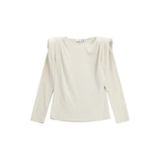 Maglione con spalle strutturate donna avorio please - maglie