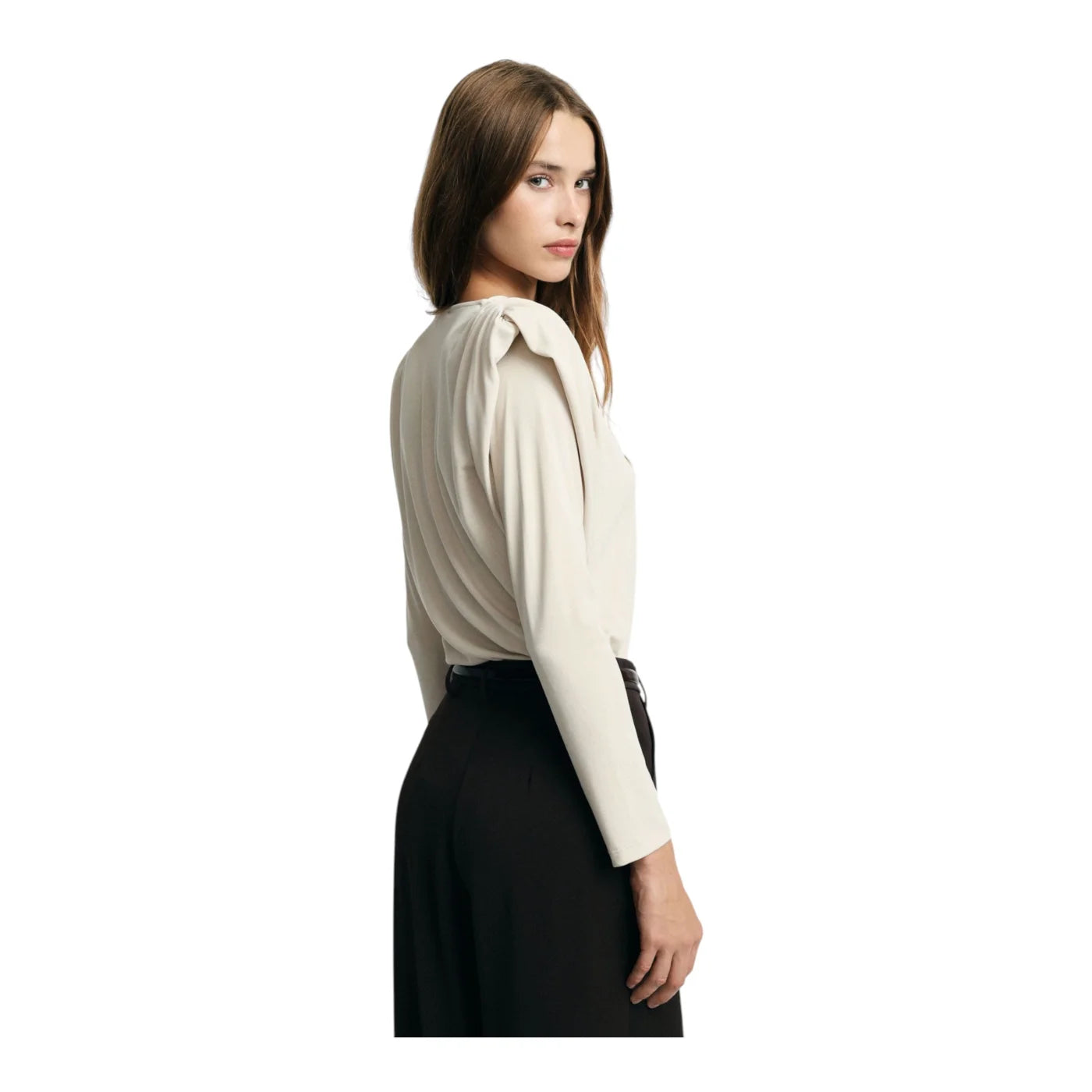 Maglione con spalle strutturate donna avorio please - maglie