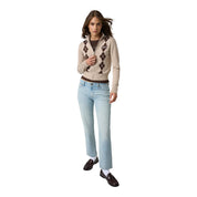 Maglione con zip e lavorazione intarsiata donna beige guess - maglie