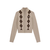 Maglione con zip e lavorazione intarsiata donna beige guess - maglie