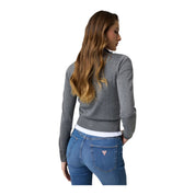 Maglione con zip e lavorazione intarsiata donna grigio guess - maglie