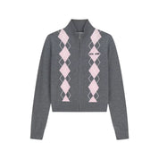 Maglione con zip e lavorazione intarsiata donna grigio guess - maglie