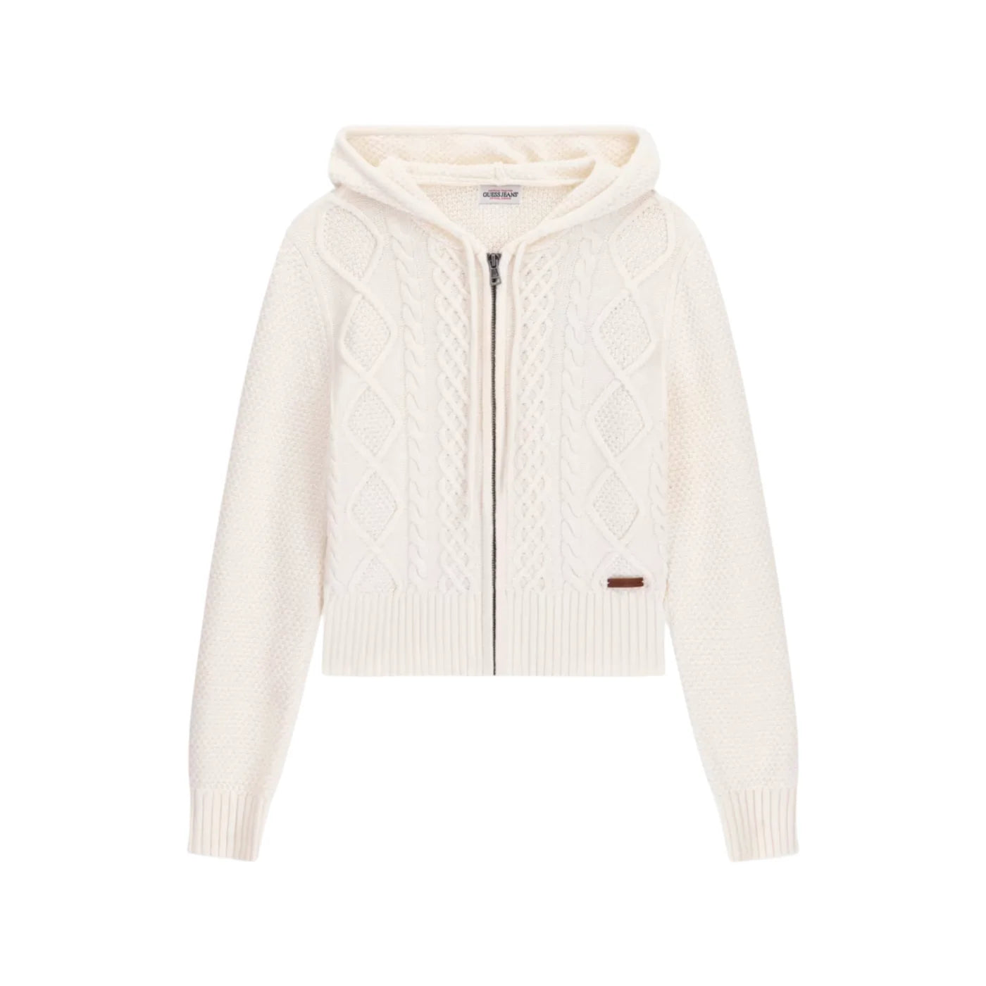 Maglione con zip in misto lana donna avorio guess - maglie
