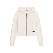 Maglione con zip in misto lana donna avorio guess - maglie