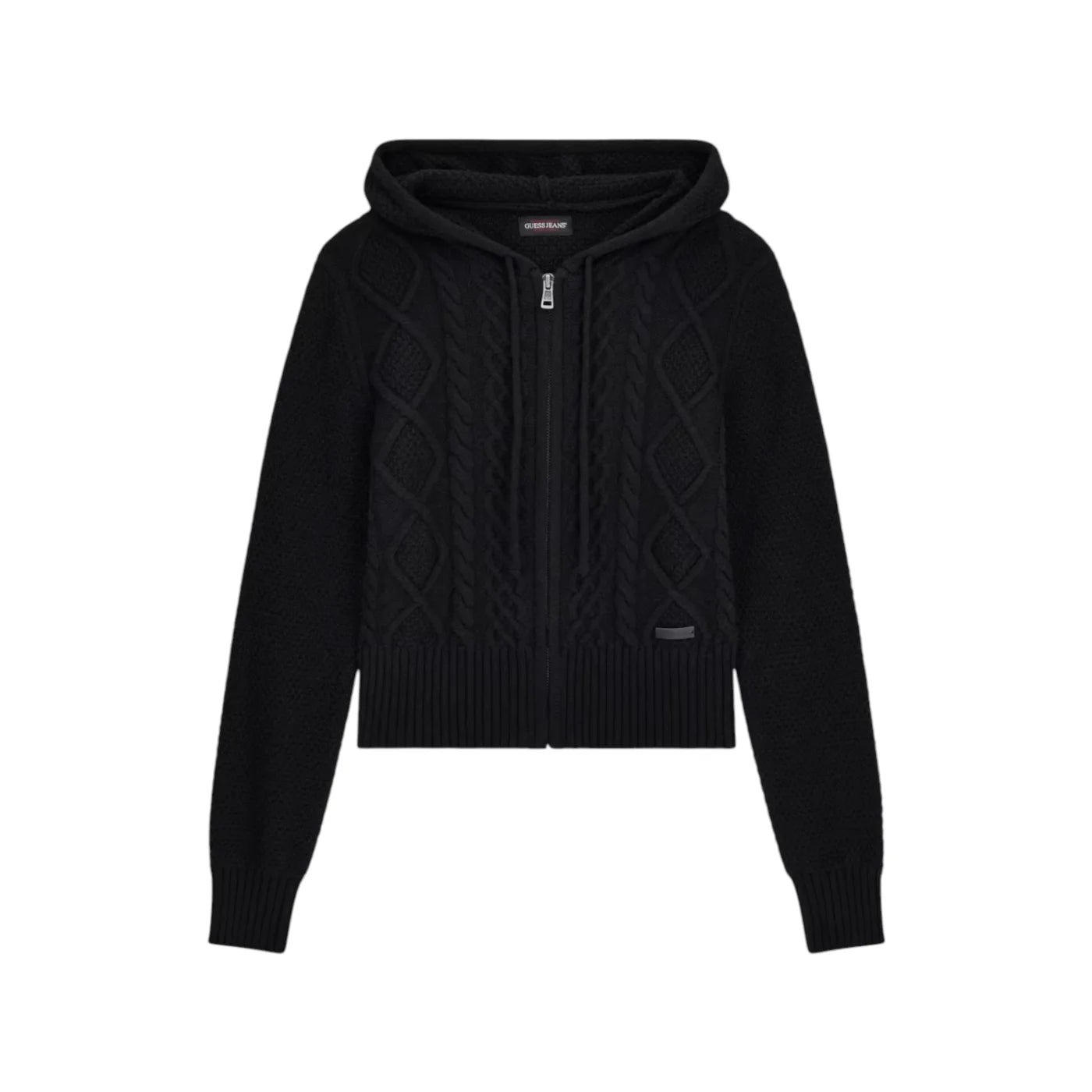 Maglione con zip in misto lana donna nero guess - maglie