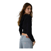 Maglione con zip in misto lana donna nero guess - maglie