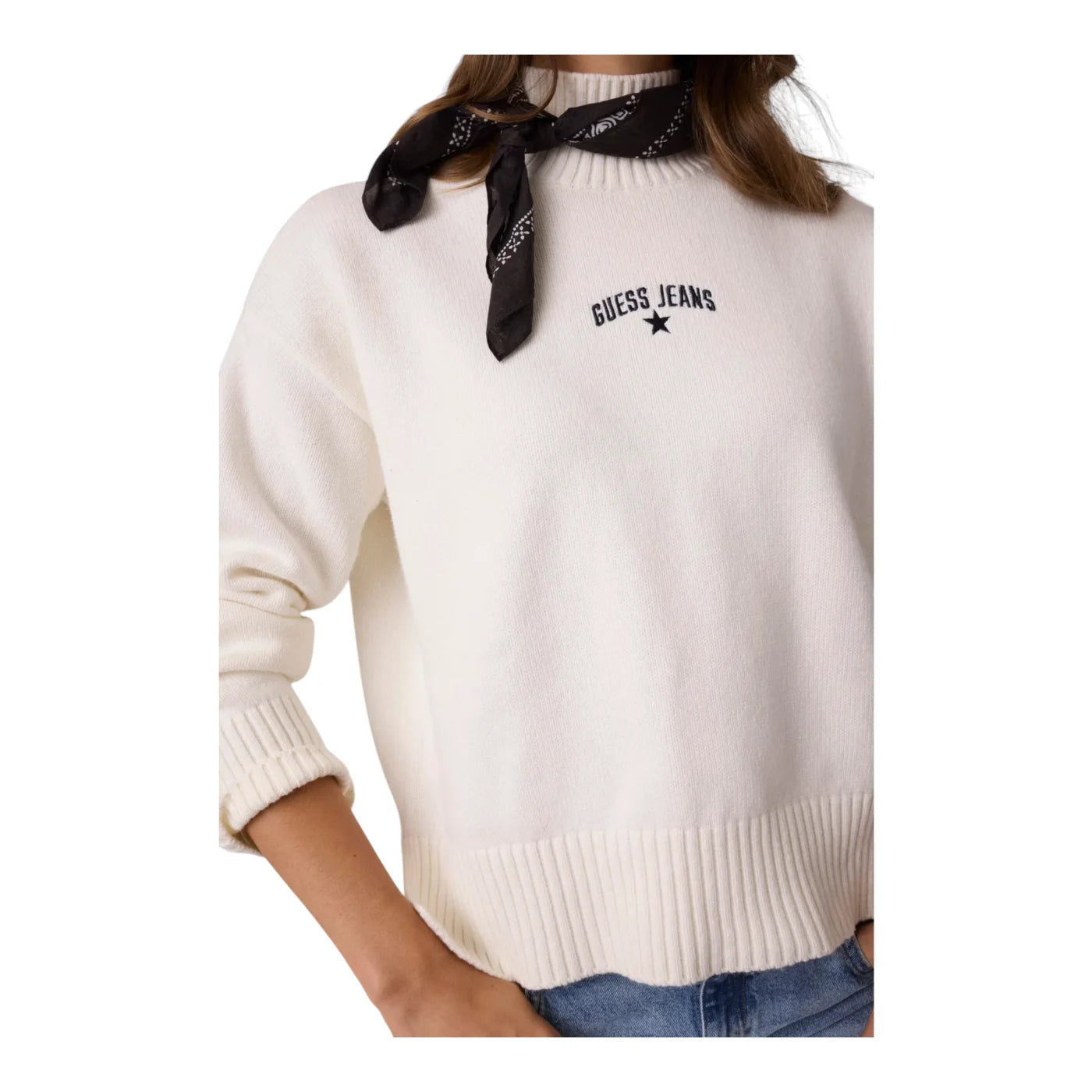 Maglione in misto lana donna avorio guess - maglie