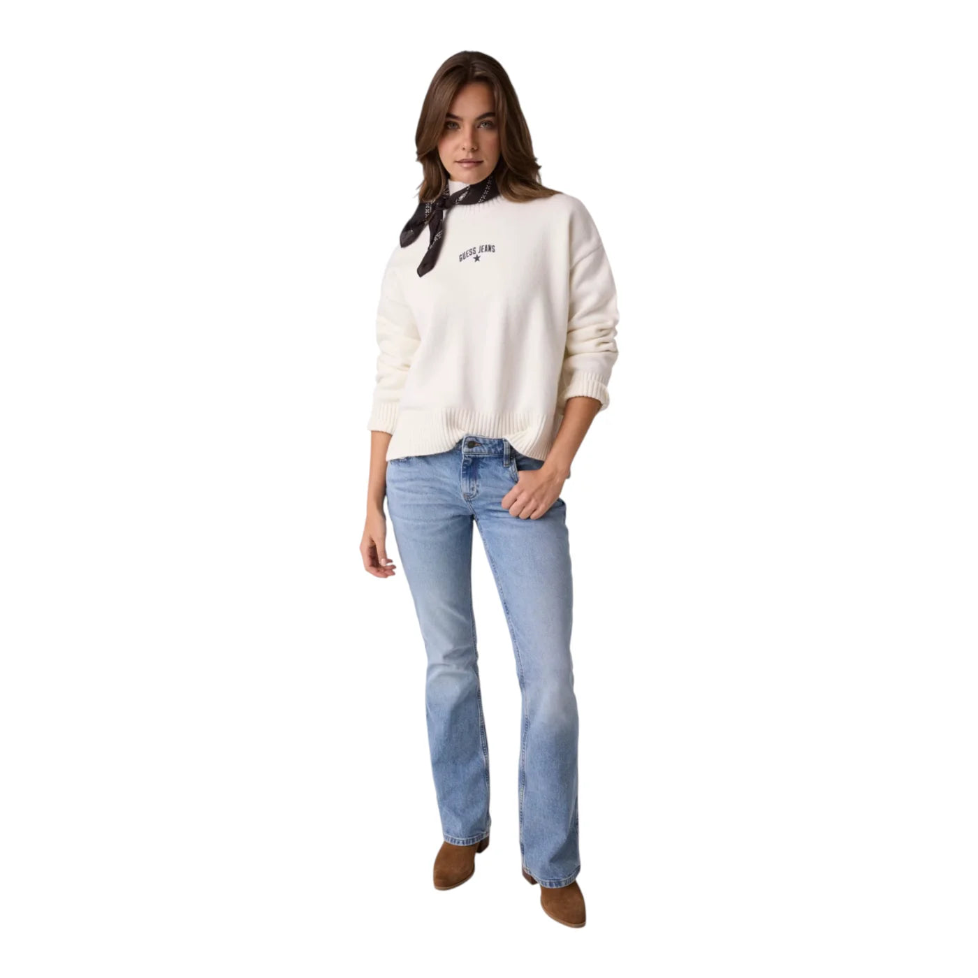 Maglione in misto lana donna avorio guess - maglie