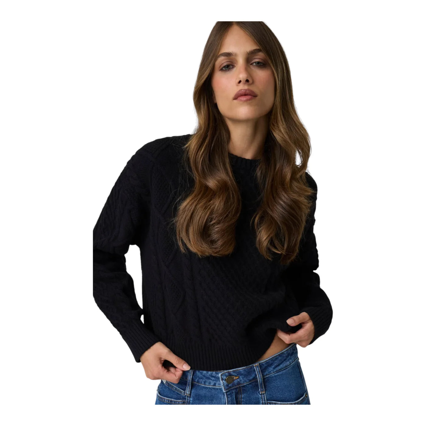 Maglione in misto lana donna nero guess - maglie