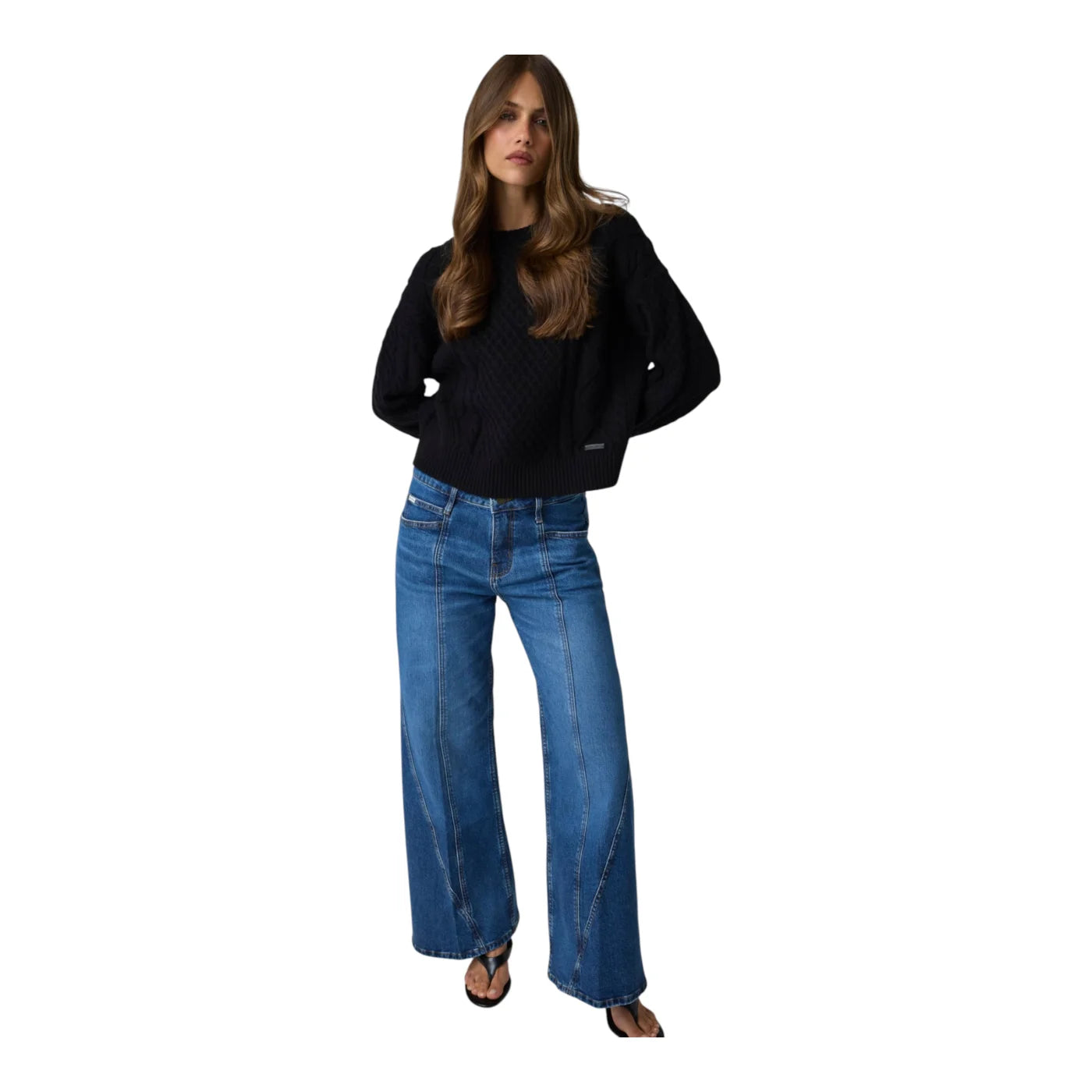 Maglione in misto lana donna nero guess - maglie