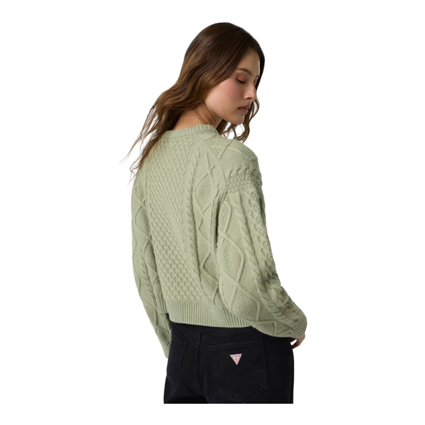 Maglione in misto lana donna verde guess - maglie