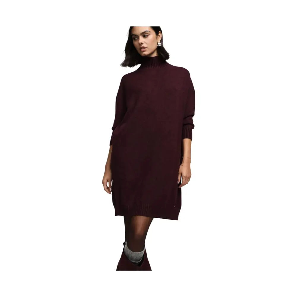 Maglione lungo a collo alto vestibilità morbida Donna Please Please