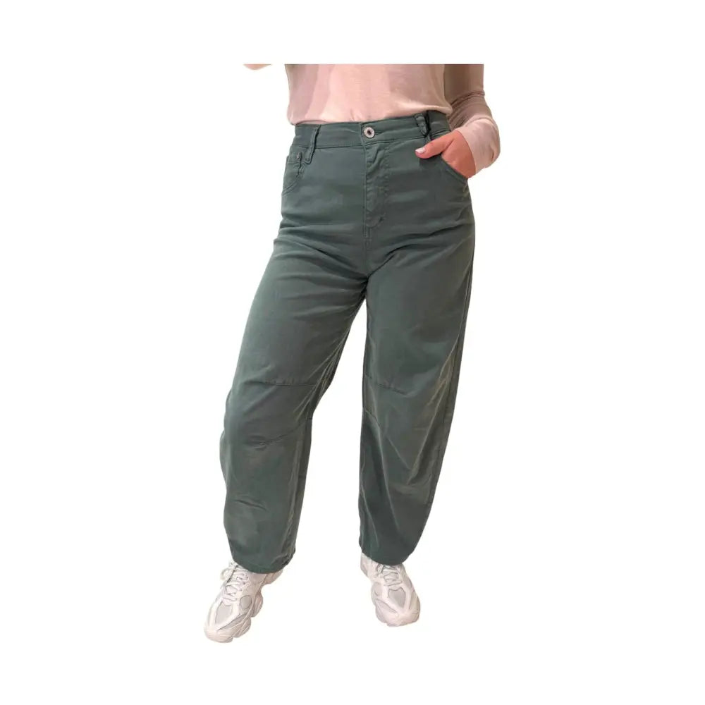 Pantaloni baggy con tasche e bottoni a vista Donna Please Please