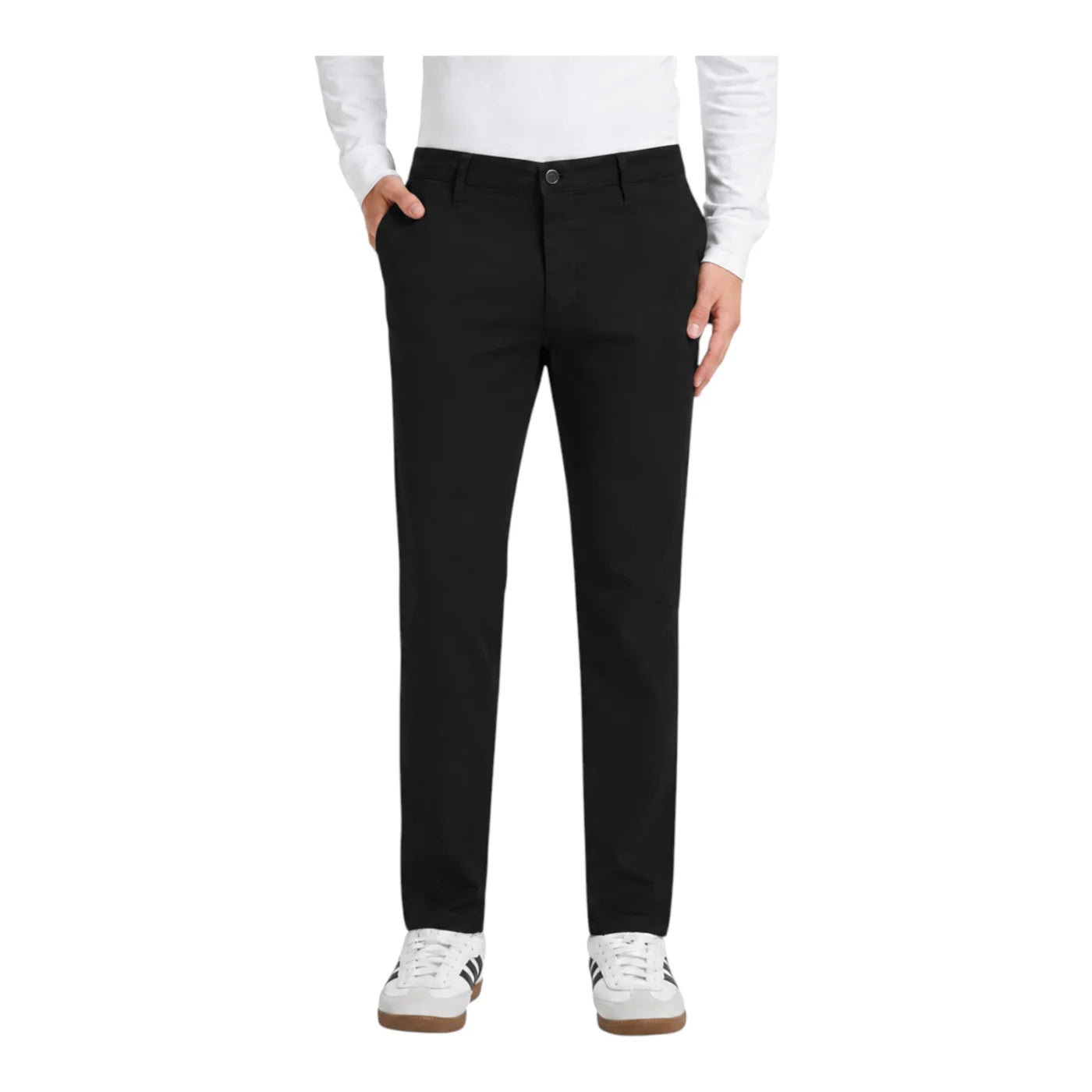 Pantaloni chino uomo guess jeans nero