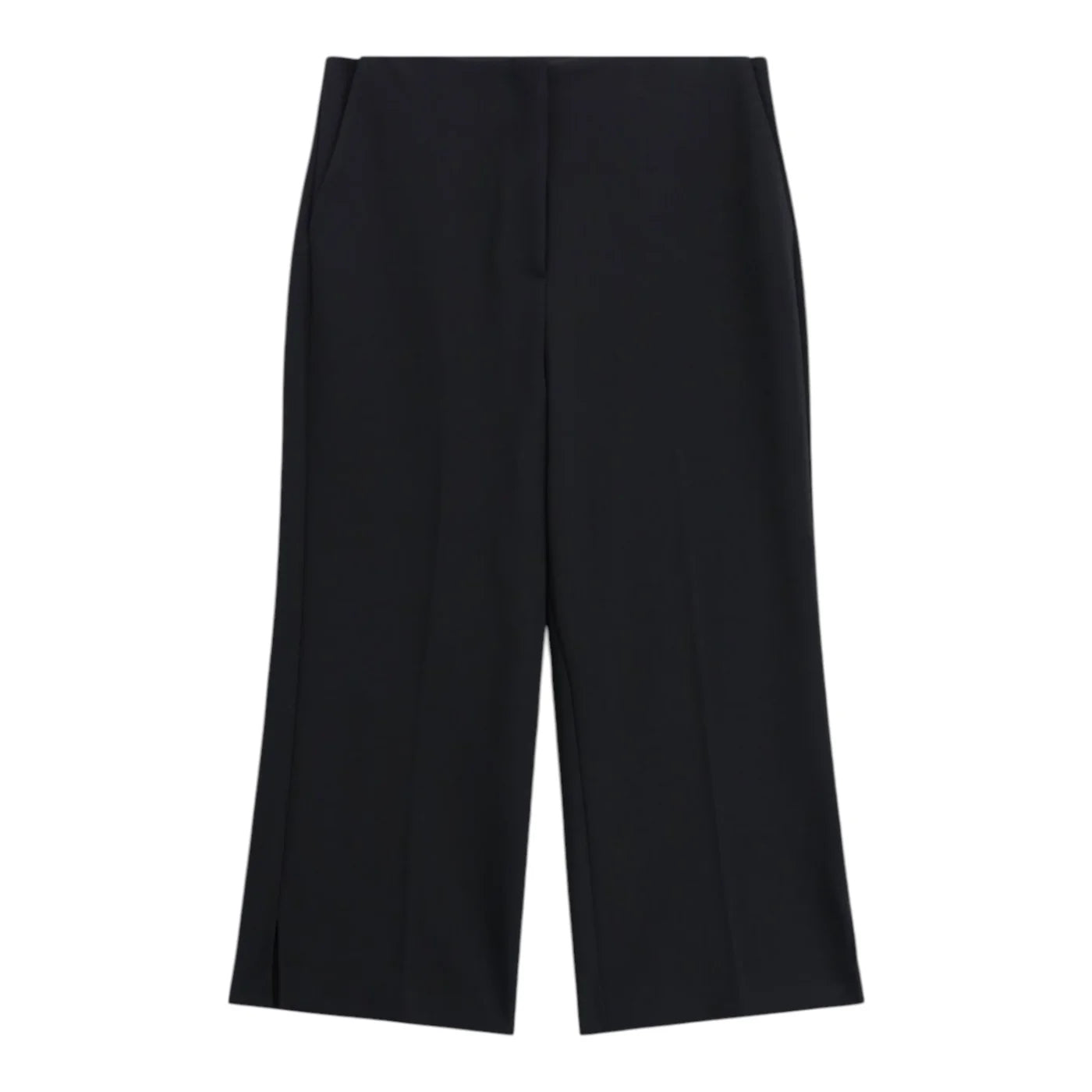 Pantaloni cropped vita alta linea ampia donna nero imperial