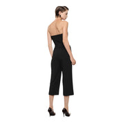 Pantaloni cropped vita alta linea ampia donna nero imperial