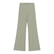Pantaloni flare vita alta linea pulita donna verde imperial