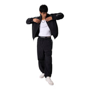 Pantaloni jogger in nylon uomo nero guess