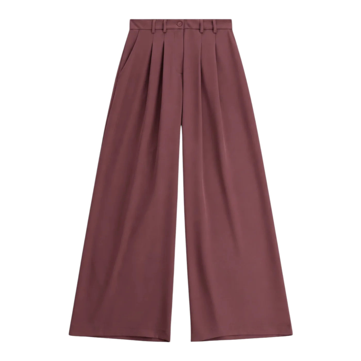 Pantaloni palazzo a vita alta con pinces donna bordeaux please